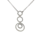 14K WHITE GOLD .40CT H SI1 ROUND DIAMOND CIRCLE GRADUATED NECKLACE